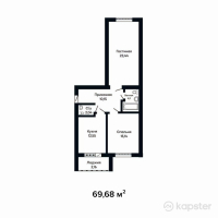 ЖК Azimut — 2-ком 69,7 м² (от 24 388 000 тг)