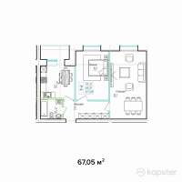 ЖК Назым — 2-ком 67,1 м² (от 23 824 000 тг)