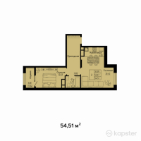 ЖК Яссауи — 2-ком 54,5 м² (от 25 074 600 тг)