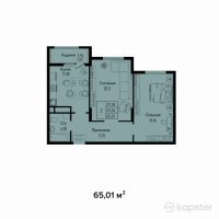 ЖК Яссауи — 2-ком 65 м² (от 29 904 600 тг)