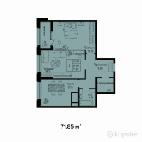 ЖК Яссауи — 2-ком 71,9 м² (от 33 051 000 тг)