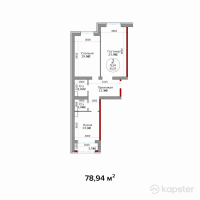 ЖК Adal Town — 2-ком 78,9 м² (от 17 366 800 тг)