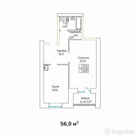 ЖК AQ TILEK — 1-ком 56,9 м² (от 21 053 000 тг)