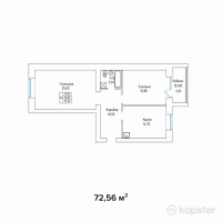 ЖК AQ TILEK — 2-ком 72,6 м² (от 26 847 200 тг)