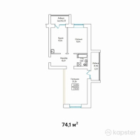 ЖК AQ TILEK — 2-ком 74,1 м² (от 27 417 000 тг)