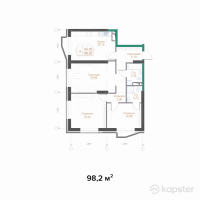 ЖК Hayat Meliora — 3-ком 98.2 м² (от 97,218,000 тг)