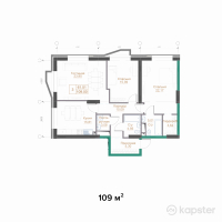 ЖК Hayat Meliora — 3-ком 109 м² (от 138 430 000 тг)