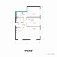 ЖК Hayat Meliora — 3-ком 100.8 м² (от 98,784,000 тг)