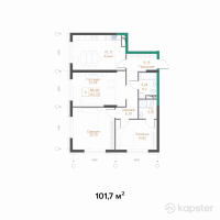 ЖК Hayat Meliora — 4-ком 101,7 м² (от 129 159 000 тг)