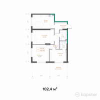 ЖК Hayat Meliora — 3-ком 102.4 м² (от 100,352,000 тг)