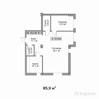 КД Alma Garden — 2-ком 85,9 м² (от 103 080 000 тг)