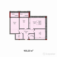 ЖК Eleven — 3-ком 103,2 м² (от 37 162 900 тг)