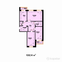 ЖК Dostyk — 3-ком 108,1 м² (от 38 930 400 тг)