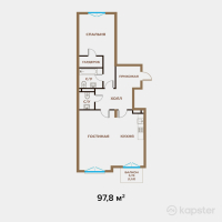 ЖК Exclusive Юбилейный — 2-ком 97,8 м² (от 176 040 000 тг)