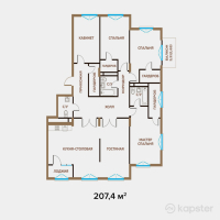 ЖК Exclusive Юбилейный — 5-ком 207,4 м² (от 373 320 000 тг)
