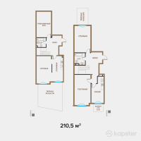 ЖК Exclusive Юбилейный — 4-ком 210,5 м² (от 378 900 000 тг)