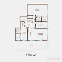 ЖК Exclusive Юбилейный — 4-ком 259,2 м² (от 466 560 000 тг)