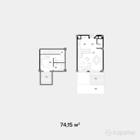ЖК Nef Uptown — 2-ком 74,2 м² (от 96 395 000 тг)