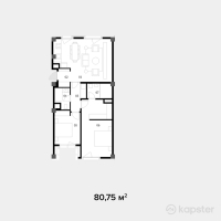 ЖК Nef Uptown — 3-ком 80,8 м² (от 104 975 000 тг)
