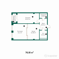 ЖК New Life — 2-ком 76,2 м² (от 32 757 400 тг)