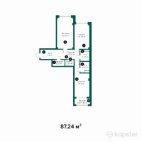 ЖК New Life — 2-ком 87,2 м² (от 37 513 200 тг)