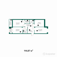 ЖК New Life — 3-ком 114,9 м² (от 49 394 100 тг)