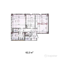 ЖК Krilova — 2-ком 62,3 м² (от 25 543 000 тг)