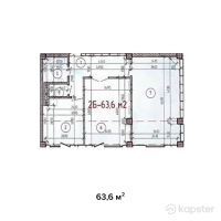 ЖК Krilova — 2-ком 63,6 м² (от 26 076 000 тг)