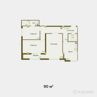 ЖК Alatau Golf Residences — 3-ком 90 м² (null)