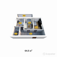 ЖК Алаш — 2-ком 64,5 м² (от 16 770 000 тг)