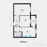 ЖК River Park — 2-ком 65,8 м² (от 24 996 400 тг)