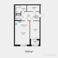 ЖК River Park — 2-ком 77,8 м² (от 29 552 600 тг)