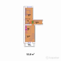 ЖК Lisbon — 2-ком 53,8 м² (от 21 520 000 тг)