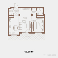 ЖК Koktobe City — 2-ком 66,7 м² (от 83 350 000 тг)