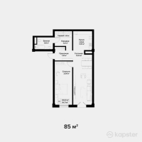 ЖК Центральный на Тулебаева — 2-ком 85 м² (от 146 625 000 тг)