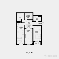 ЖК Центральный на Тулебаева — 2-ком 111,8 м² (от 192 855 000 тг)