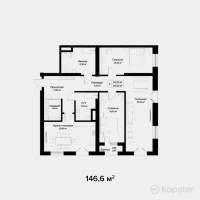ЖК Центральный на Тулебаева — 3-ком 146,6 м² (от 269 744 000 тг)
