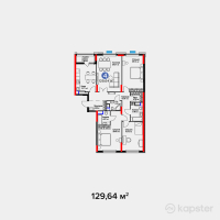 ЖК MoD. Comfort — 4-ком 129,6 м² (от 68 320 280 тг)
