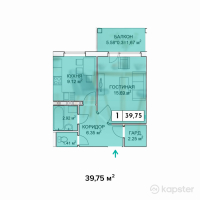 ЖК Favorit — 1-ком 39,8 м² (от 11 925 000 тг)