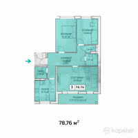 ЖК Favorit — 3-ком 78,8 м² (от 23 628 000 тг)