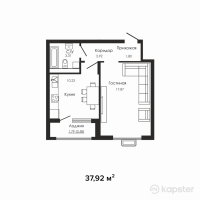 ЖК Aiqyn — 1-ком 37,9 м² (от 21 804 000 тг)