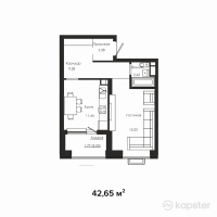 ЖК Aiqyn — 1-ком 42,7 м² (от 24 523 750 тг)