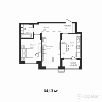 ЖК Aiqyn — 2-ком 64,1 м² (от 36 874 750 тг)