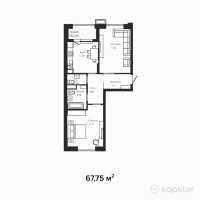 ЖК Aiqyn — 2-ком 67,8 м² (от 38 956 250 тг)