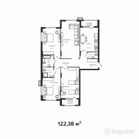 ЖК Aiqyn — 4-ком 122,4 м² (от 70 368 500 тг)