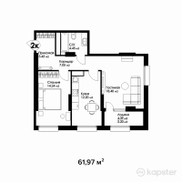 ЖК Four Seasons — 2-ком 62 м² (от 36 872 150 тг)