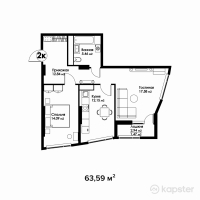 ЖК Four Seasons — 2-ком 63,6 м² (от 37 836 050 тг)