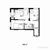 ЖК Four Seasons — 2-ком 68 м² (от 40 460 000 тг)