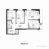 ЖК Four Seasons — 3-ком 94 м² (от 55 941 900 тг)