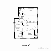 ЖК Four Seasons — 4-ком 113,7 м² (от 67 645 550 тг)